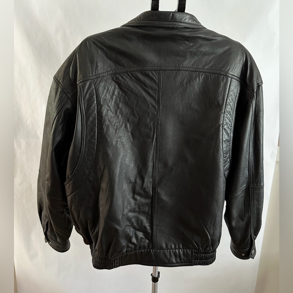 Kenneth Cole Vintage Black Leather Zip Jacket Thinsulate Lining Size XL X-Large - Picture 4 of 10